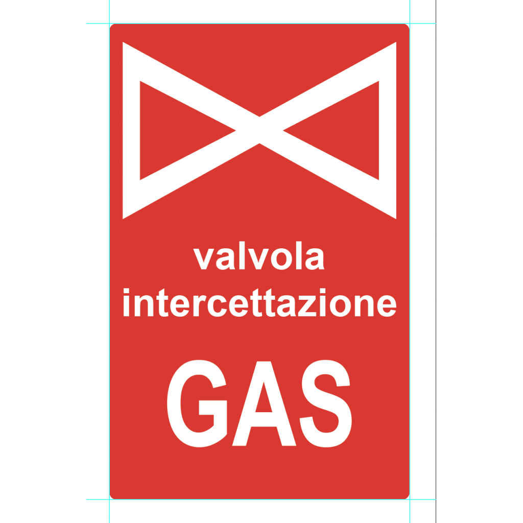 Cartello Segnaletico Valvola Intercettazione Gas Cod Art Vig